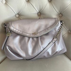Juicy Couture metallic lavender faux leather crossbody
